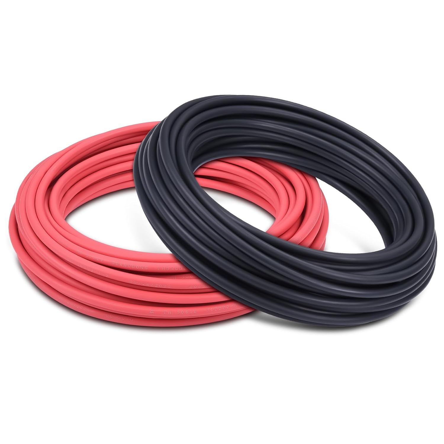10 Gauge Wire - iGreely Solar Panel Wire 50Ft Black & 50Ft Red 10AWG(6mm²) Tinned Copper UV Resistant Cable for Solar Panel MPPT Controller Boat Marine Automotive RV Outdoor