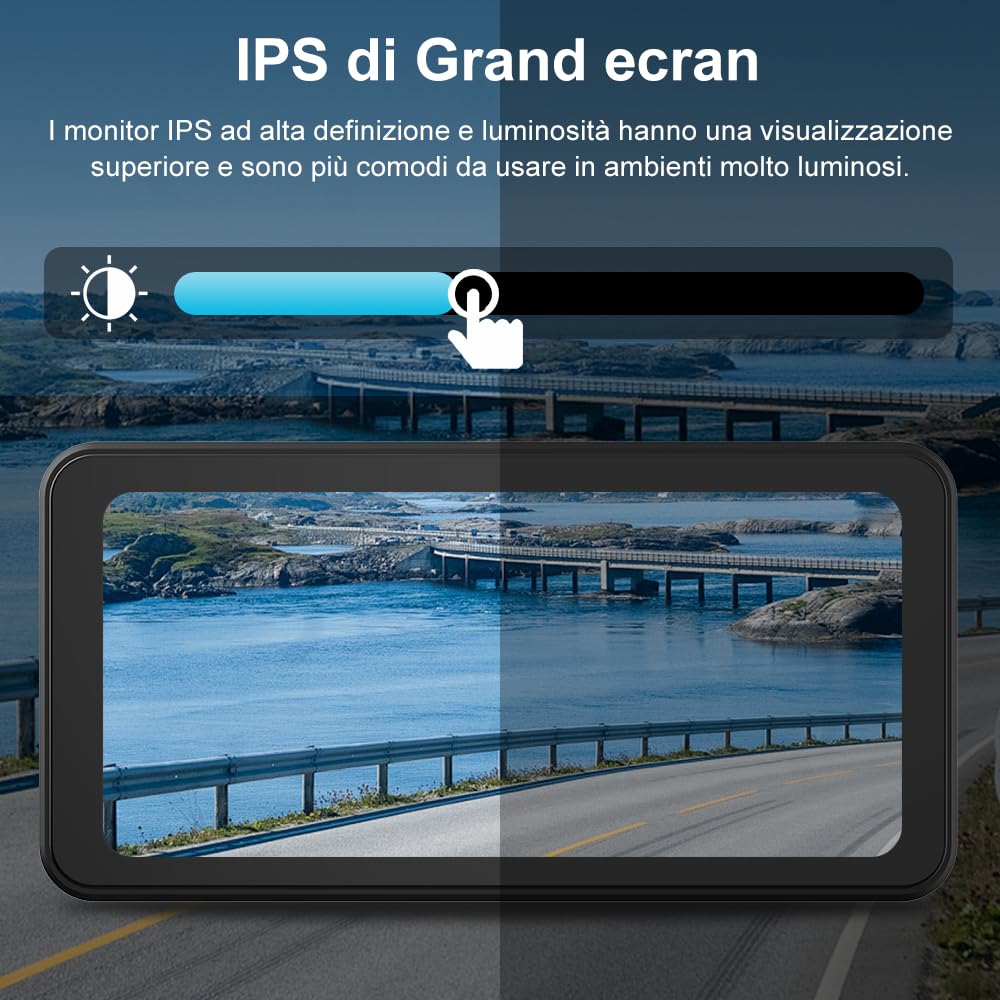 AWESAFE CarPlay Moto, 6,25 pollici Wireless CarPlay Android Auto con DashCam frontale 2K
