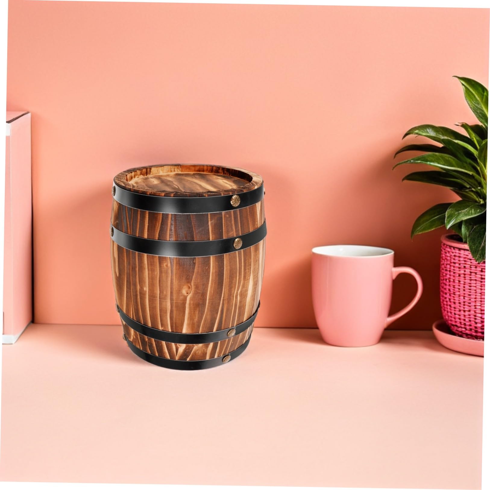 BESPORTBLE 2 Piezas Barril de Vino de Madera Artesanal 8x6 para Bar Retro