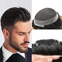 Vista 40 de Toupee - Sistema de pelo para hombres, postizos de encaje suave, sistema de reemplazo de cabello para hombre, línea de cabello de PU, pieza de pelo