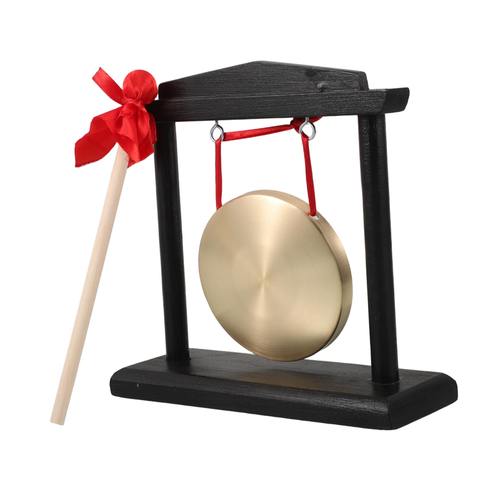 COSMEVIVI Small Brass Gong Stand 10cm Gong for Meditation Chinese Instrument with Mallet