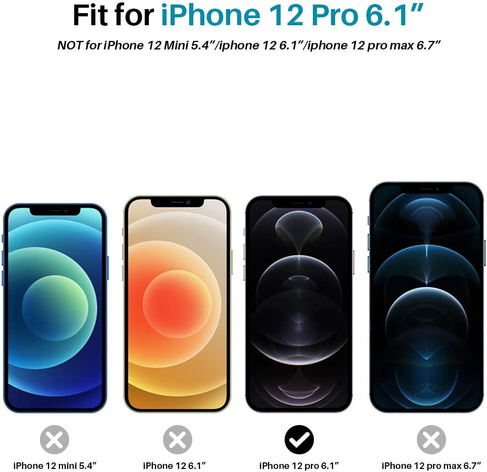 LϟK 3 Pack Camera Lens Screen Protector Compatible for iPhone 12 Pro 5G 6.1 inch, Not for iPhone 12 HD Clear Camera Tempered Glass Protector - Clear