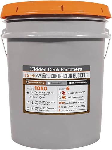 DeckWise (marrón) Ipe Clip Extreme Hidden Deck Fasteners, espacio de 332 pulgadas, incluye tornillos de acero inoxidable negro #8 x 2 pulgadas para