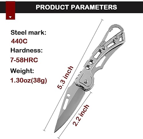 Miniatura 5 de Cuchillo plegable de bolsillo, hoja súper afilada de solo 2.2 pulgadas, bueno para acampar supervivencia actividades en interiores y exteriores,