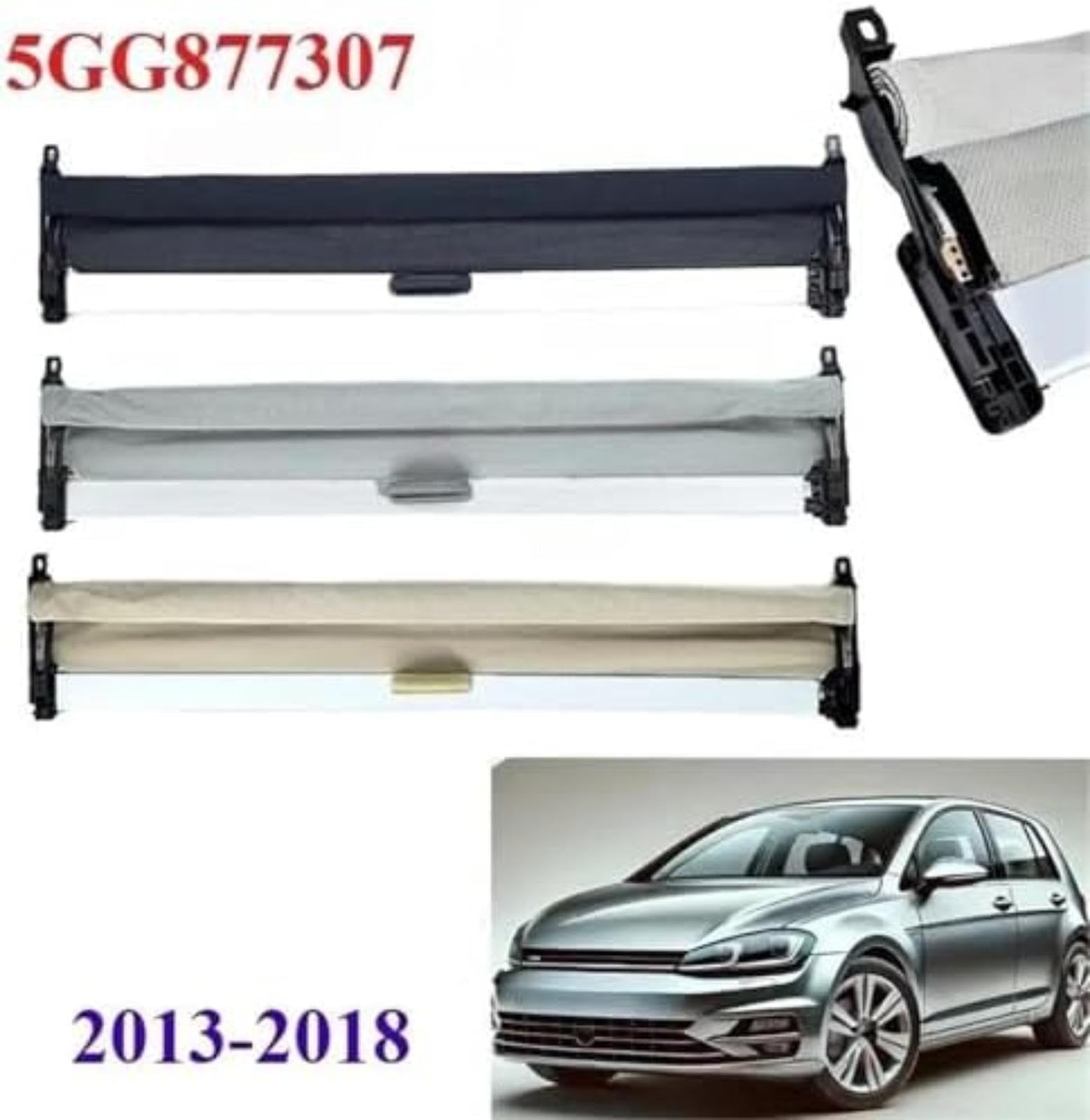 Osłona przeciwsłoneczna samochodu 5Gg877307, dla Vw, dla Golf 7 2013-2018 Osłona świetlika Szyberdach Osłona przeciwsłoneczna Osłona przeciwsłoneczna Osłona montażowa (Gray Assembly)