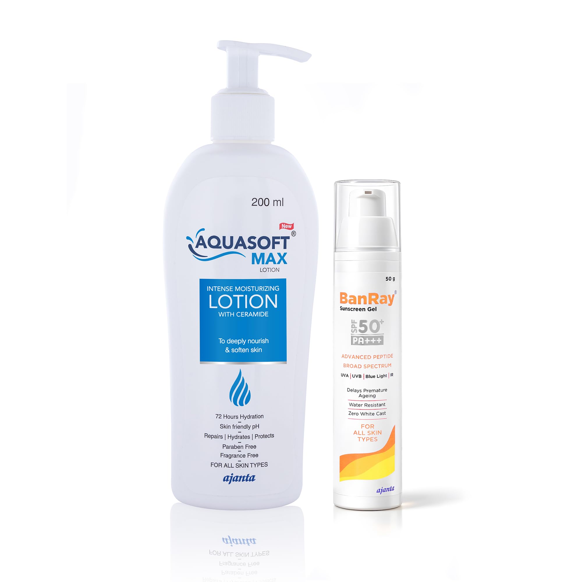 Aquasoft Max Intense Moisturising Lotion 200ml + Banray Sunscreen Gel SPF 50 PA+++ 50g Daily Hydration & Advanced UV Protection Combo Kit | Deeply Moisturizes & Shields All Skin Types From Sun Damage-image-43