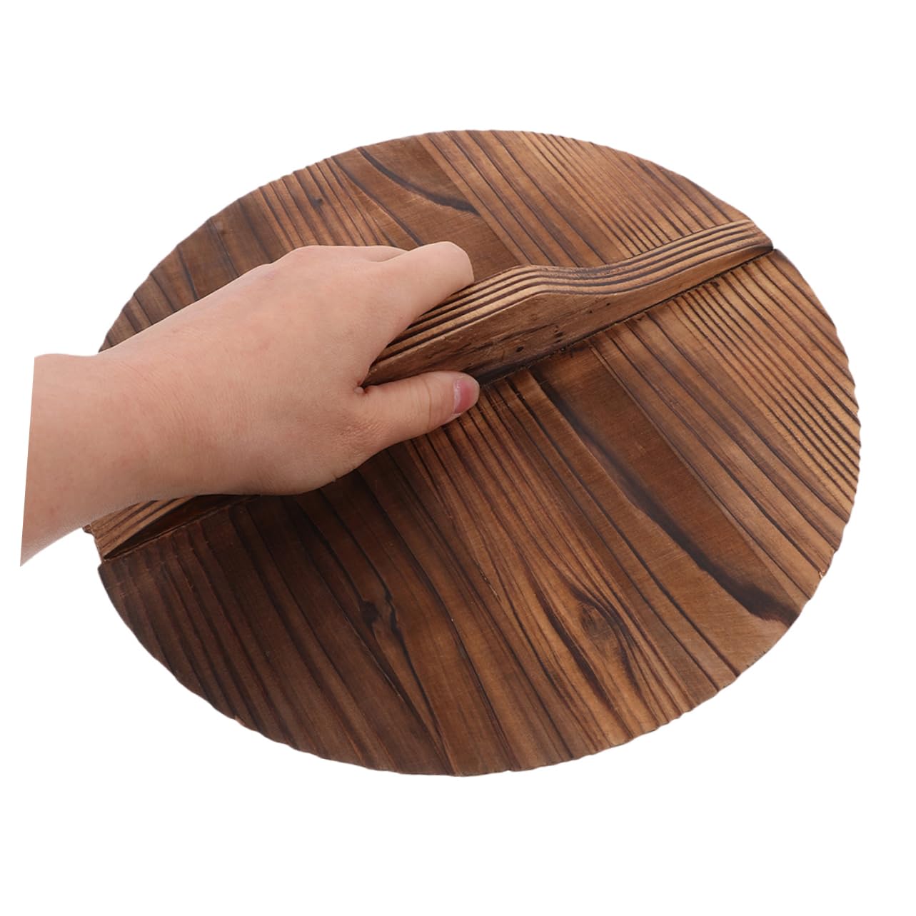 IMIKEYA Coperchio Leggero Protegge da Schizzi e Sporco per Wok in Legno Carbonizzato Rotondo per Padelle e Wok per Cottura a Vapore e Saltare