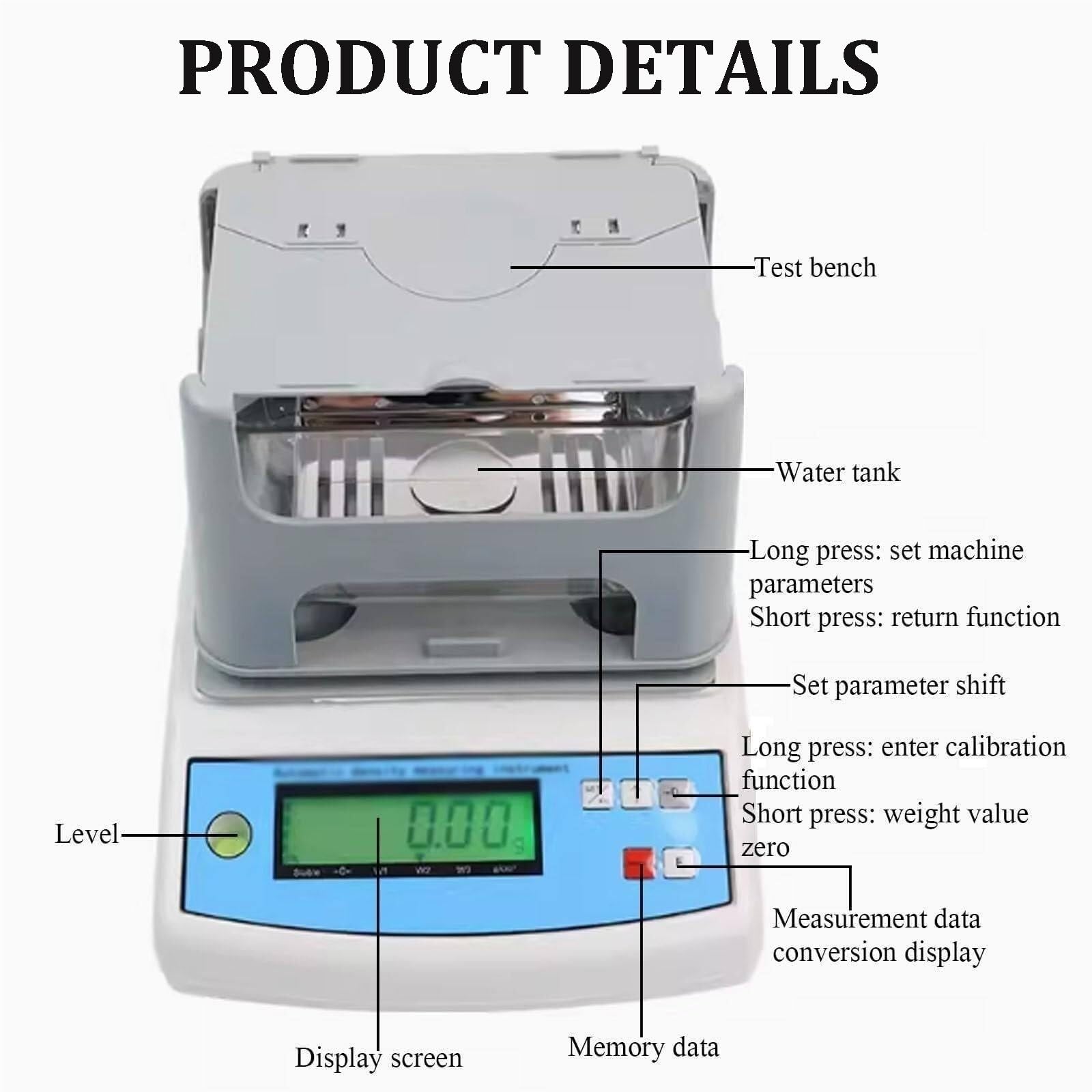 Digitaler Goldreinheitspruefer 300g 600g Elektronischer Dichtemesser Fuer Schmuck Bank Pfandhaus Edelmetall Labor Praezisionswaage Wiegen 0.01g(300g)