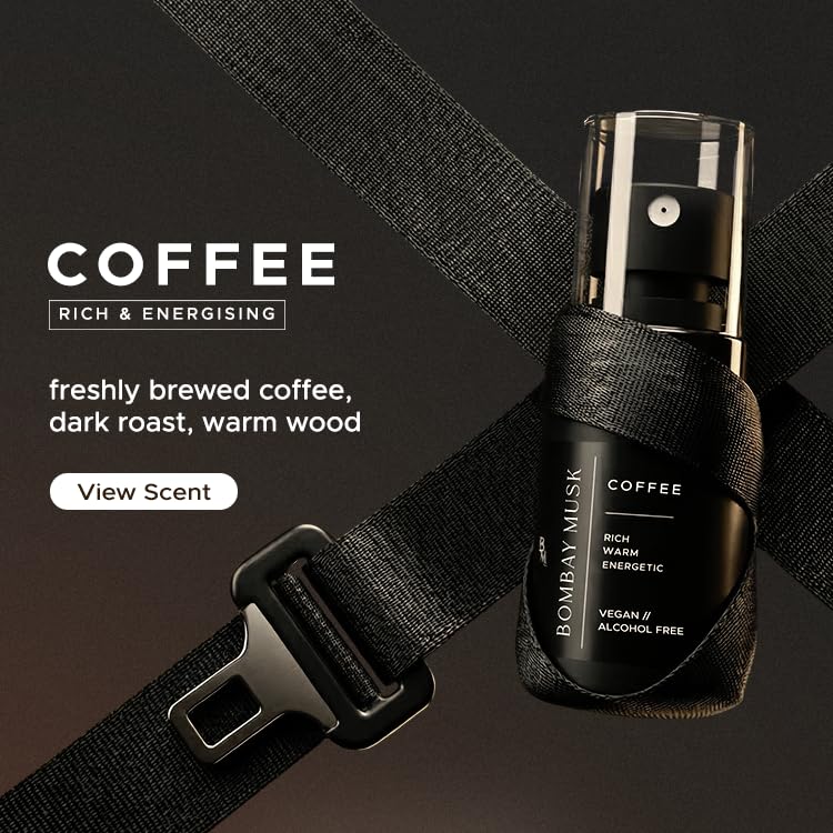 Image of Bombay Musk Coffee Luxury Car Perfume | Long Lasting Car Fragrance & Car Freshener | Alcohol Free & Plant Based | 60+ Days | 200+ Sprays | Perfume for Car