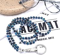 Vista 3 de Cordón para mujer, cordones con cuentas para tarjetas de identificación, soporte para profesores, llavero y correa para collar para mujeres y niñas