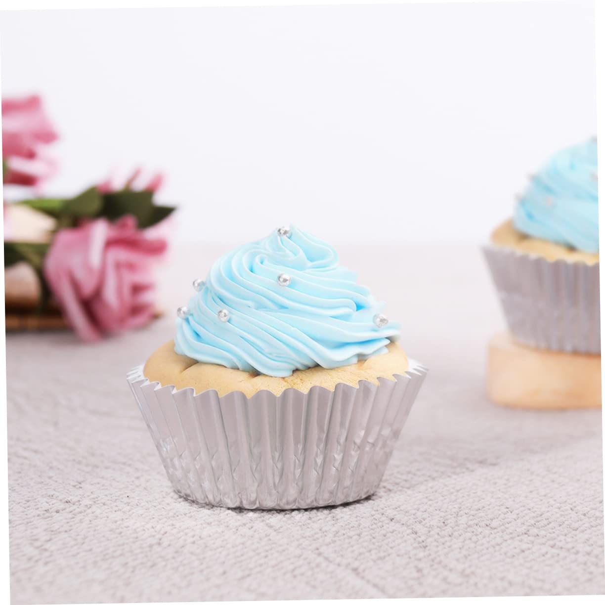 BESTonZON 600pièces Caissettes à Muffins Papier Métallique Épais Rose Pour Gâteaux Et Desserts Pour Fêtes Mariages Et Événements Spéciaux