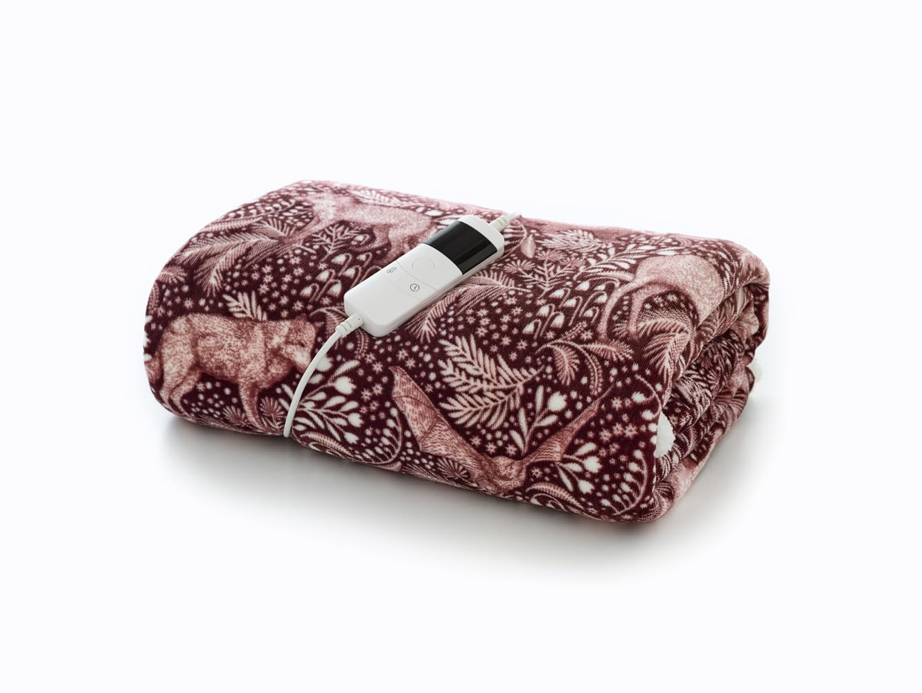 Deyongs Unisex Wine Woodland Folk Heated Sherpa Throw – 140X180cm Soft Fleece & Sherpa Lining | 1846 | Size: 140Cm X 180Cm