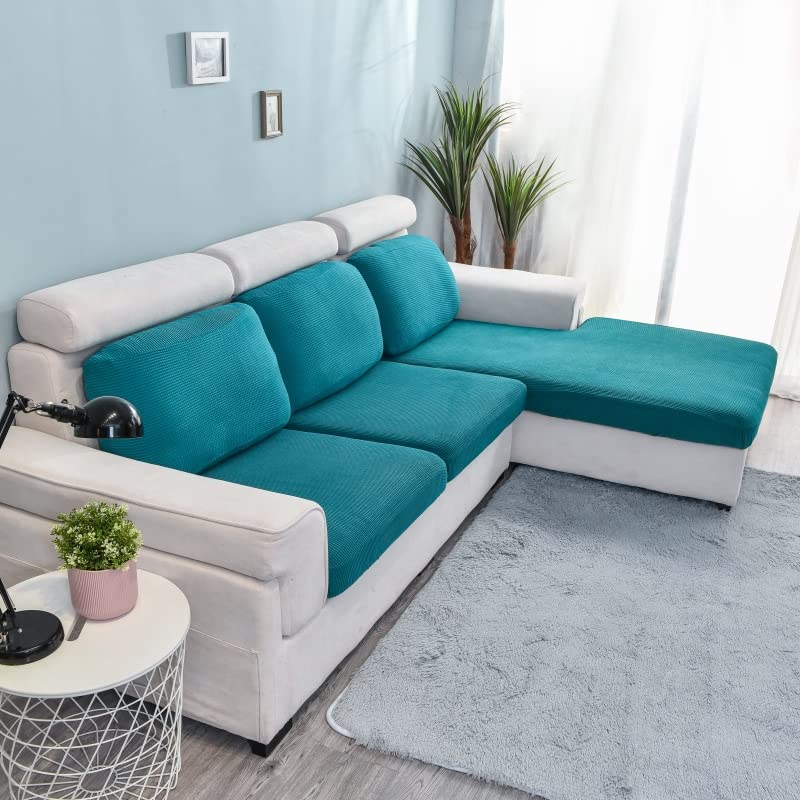 Housse de coussin de canapé extensible pour rénover et protéger un canapé en L usé