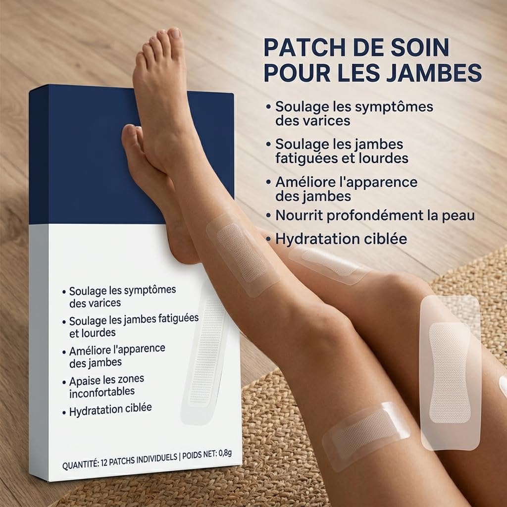 Vaduma Patch de soin des jambes – Doux pour la peau, léger et respirant, soin topique naturellement adhésif pour une peau confortable et lisse des jambes