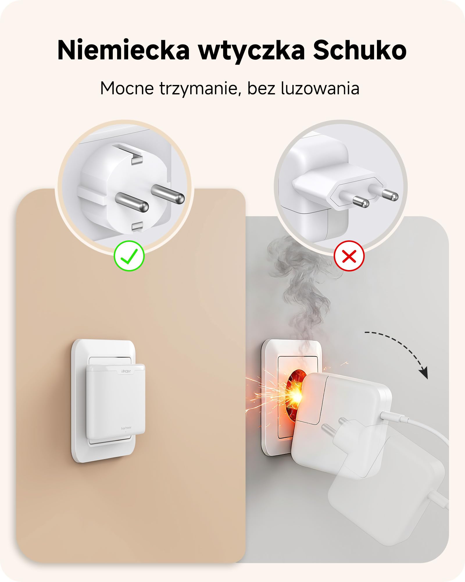LENCENT Ładowarka USB Slim do ściany, wtyczka do ładowania EUładowania | z 4 gniazdami 17 W USB-C Ładowarka szybkie ładowanie, kompatybilna z iPhone 17/16/15, iPad, telefon komórkowy, tablet