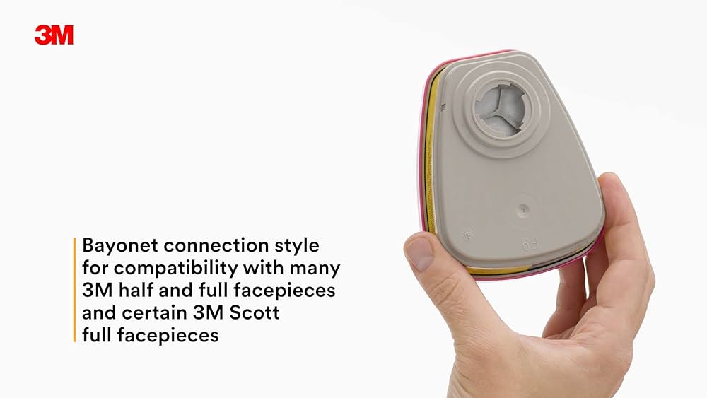 3M P100 Respirator Cartridge/Filter 60928, 1 Pair, NIOSH