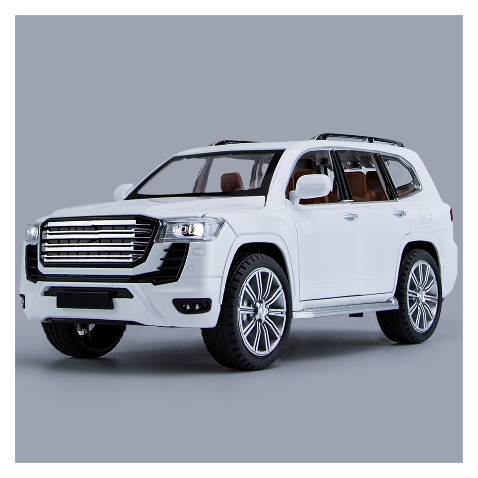 BANKOTO Diecast Car 1:24 For Land For Cruiser LC300 Alloy Car Model Diecasts Metal Vehicles Collectible(White)