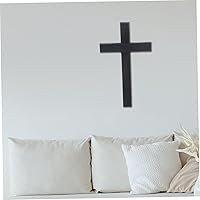 Vista 4 de IMIKEYA Adornos de cruz negra decoración negra decoración de cruz colgante de pared crucifijo para colgar en la puerta, decoración de escritorio
