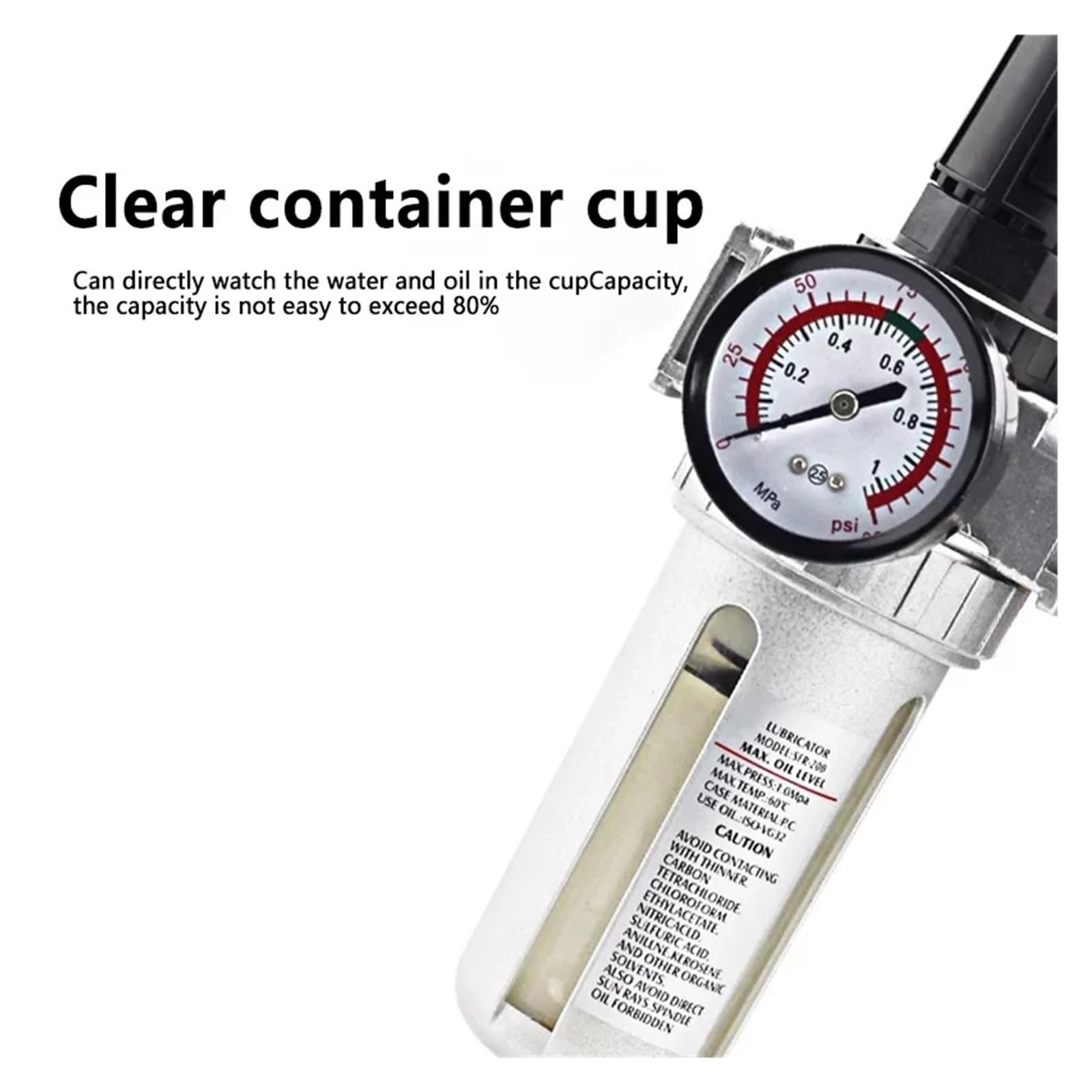 Compresor de Aire SFC200 1/4" SFC300 3/8" SFC400 1/2" Filtro regulador Separador de Aceite y Agua Trampa de Vapor Regulador de presión Accesorios neumáticos(SFC-300)