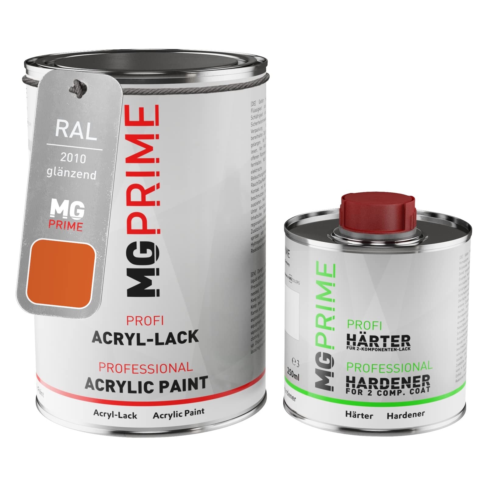 MG PRIME Spraydose RAL 2010 Signalorange – 400 Ml, Glänzend, Schnelltrocknend, Made In Germany