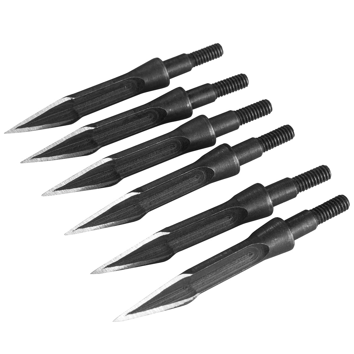 UP100 6 Pointes De Flèche Broadhead 125 Grains – Acier Au Carbone – Pour Chasse Et Tir à L'Arc – Lames Rasoir, Durables