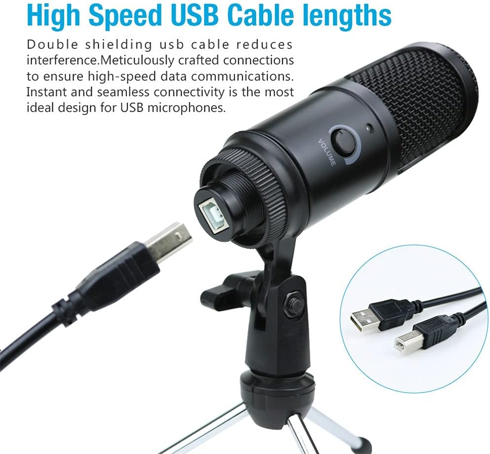 Professional USB Microphone Condenser Studio Microphones for Computer Laptop Recording Singing Gaming Streaming