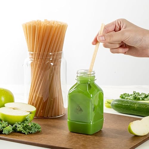 Miniatura 5 de Restaurantware Basic Nature - Pajitas desechables de 8.3 pulgadas, 100 popotes resistentes de ácido poliláctico  caña de azúcar para bebidas
