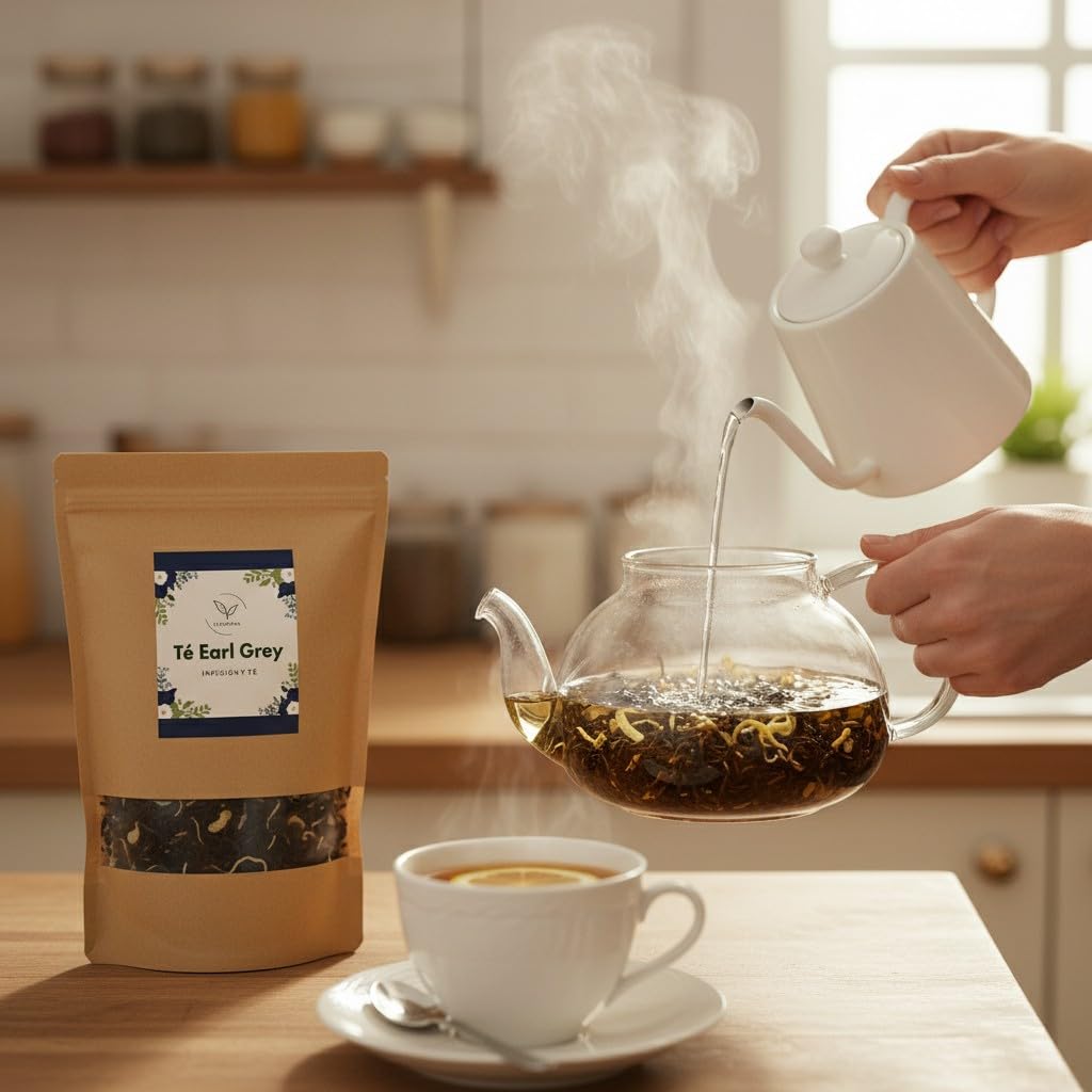 Té Earl Grey (Camellia sinensis) getrocknet lose 1000 g – für Kräutertees, 100% natürlich, ohne Zusätze – La Herbera