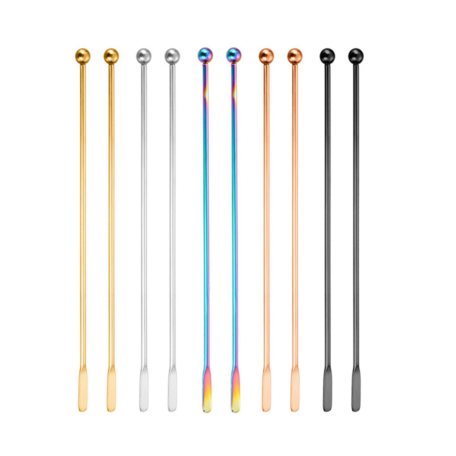 HDOYTXXM Quick Mixing Nonrust Steel Stirrer Spirals Head for Cocktails Coffee Shakes and Beverage Preparation Professional Bartender Stir Stick