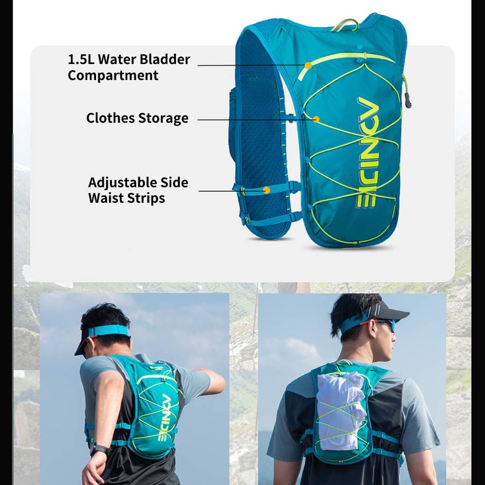 AONIJIE Gilet da corsa impermeabile e traspirante per donne e uomini, 120 ml, leggero, adatto per telefoni da 6,8 pollici, per escursionismo, ciclismo, gare, maratona