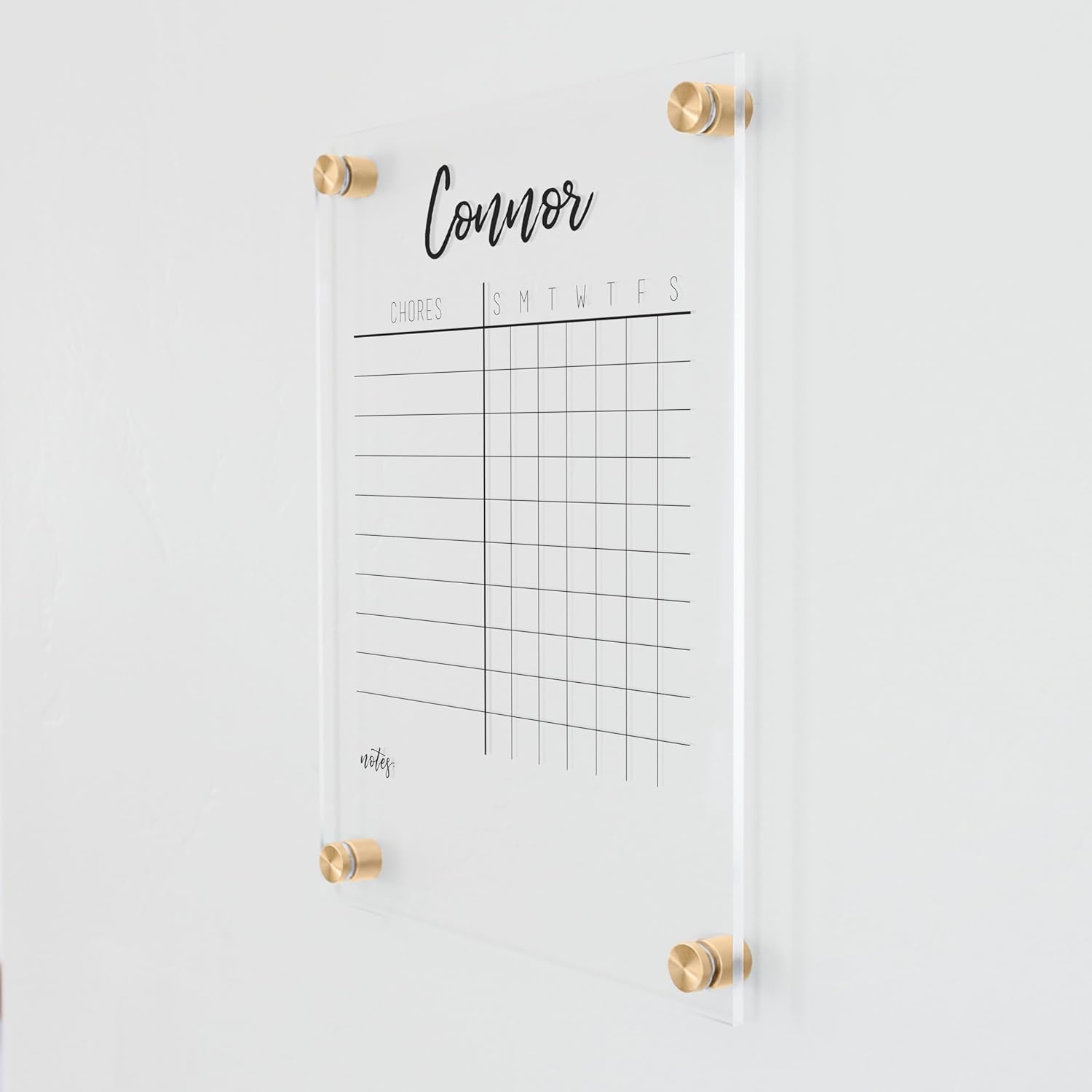 Circle & Square Clear Acrylic Chore Chart Board 11x14