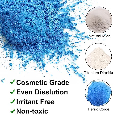 Nostoson Mica Powder Pigments, 24 Premium Pearlescent Colors Set For Epoxy Resin, Soap Making, Nail Polish, Lip Gloss, Body Butter, Slime Colorant & Candle Making #TOP2