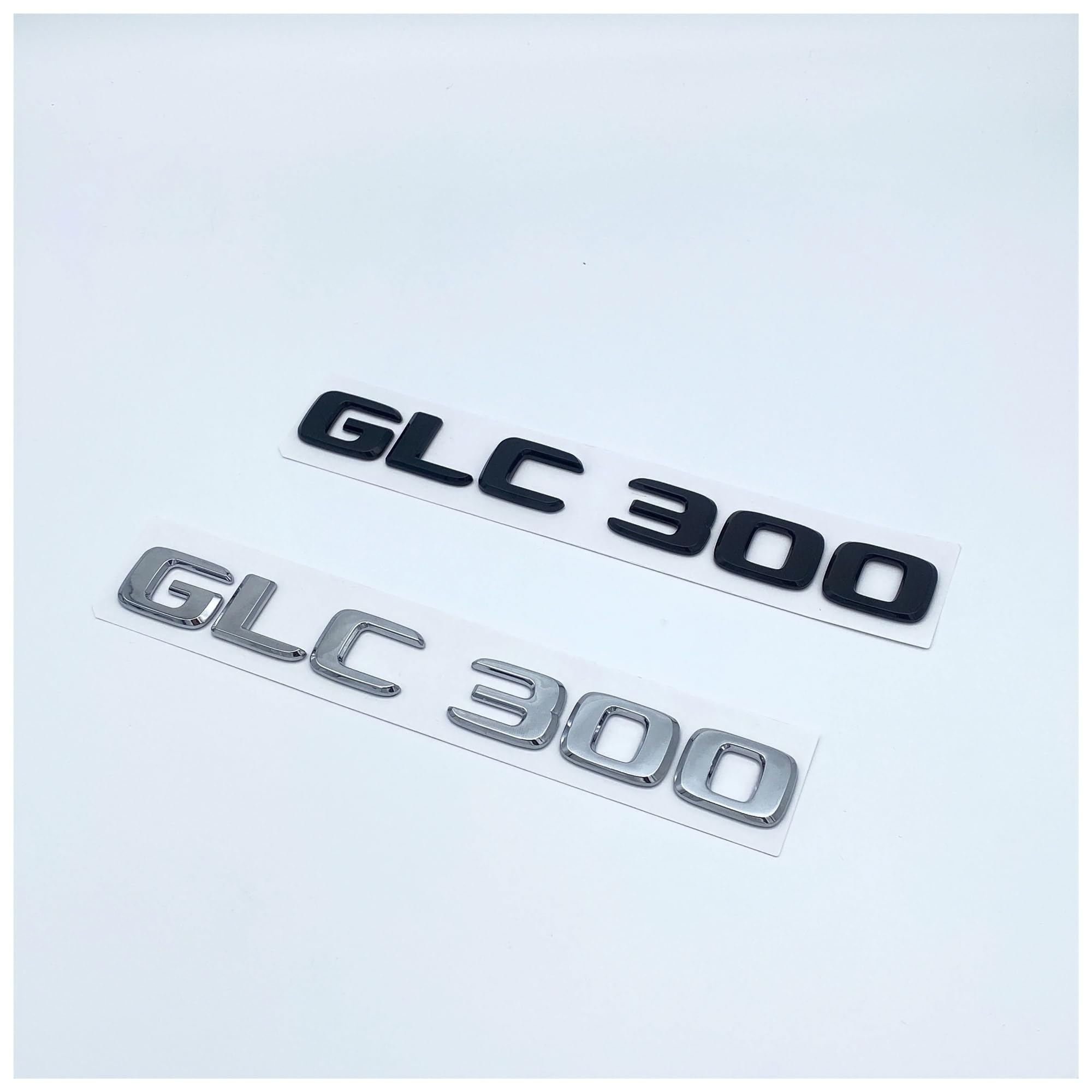 NBCNZCTSAS Lettres Noires Chromées ABS 3D GLC260 GLC300 GLC350 GLC220d GLC350e 4Matic Emblème Adapté For Mercedes Fit For Benz GLC X253 Autocollant De Logo De Coffre De Voiture(Glossy Black,Rear Star