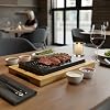 Hot Stone Lava Stone Steak Board Extra Large Hot Stone Stone Grill Set Bamboo Board Lava Stone and Porcelain Plate Meat Fish Grilling on Hot Stone (XXL)