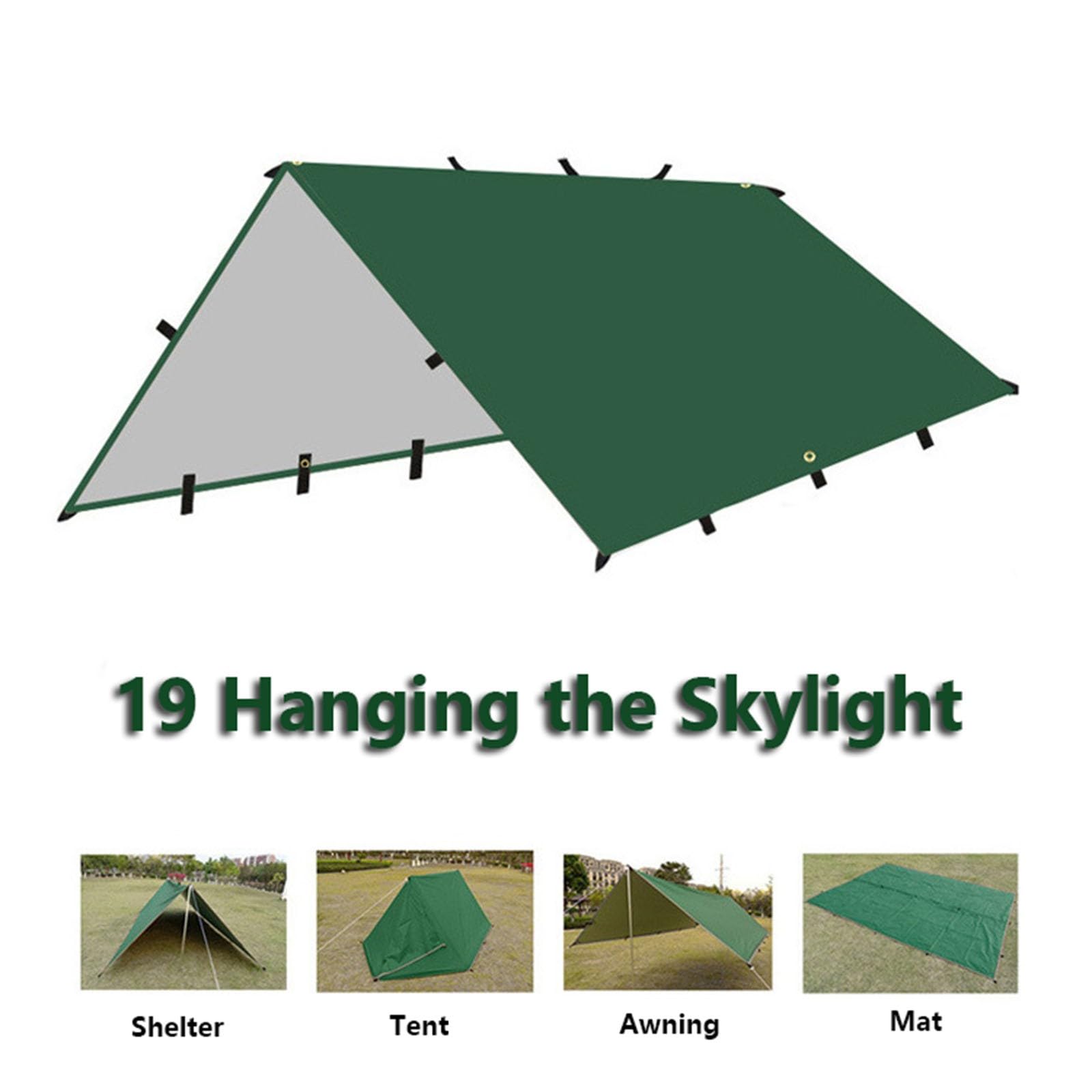 Planen-Markisendach,Campingmatte,Tragbare Regenplane Für Outdoor-Camping,Planenschutz Für Wanderwege (3 M X 3 M/4 M/5 M),Bauen Sie Zelte In Verschiedenen Formen Black,4 * 4m