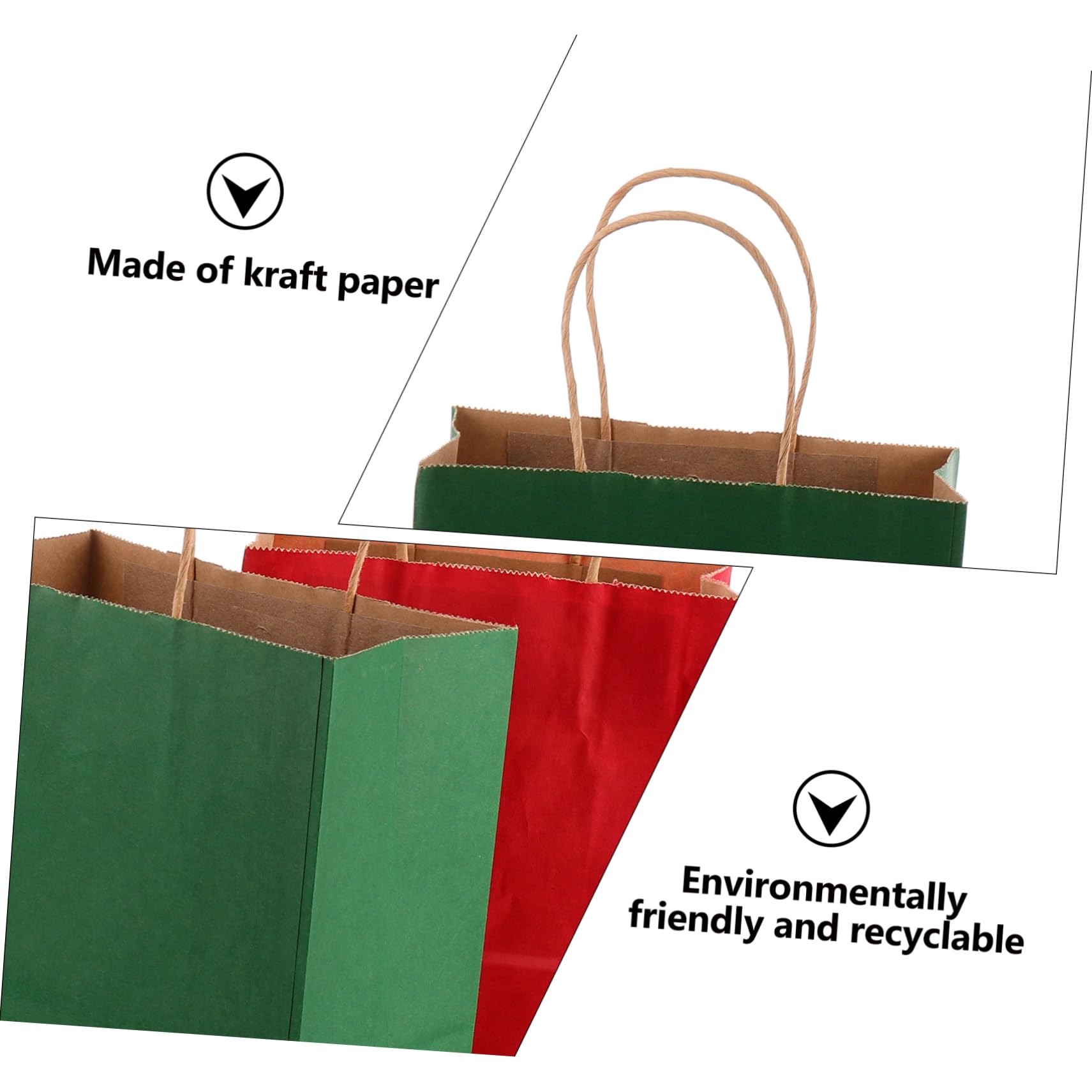Gatuida 24stücke Quadratische Weihnachtspapiertüten aus Kraftpapier Formstabil ohne Logo als Geschenktüte Süßigkeitentüte oder Partytüte für Weihnachtsfeiern und Feste