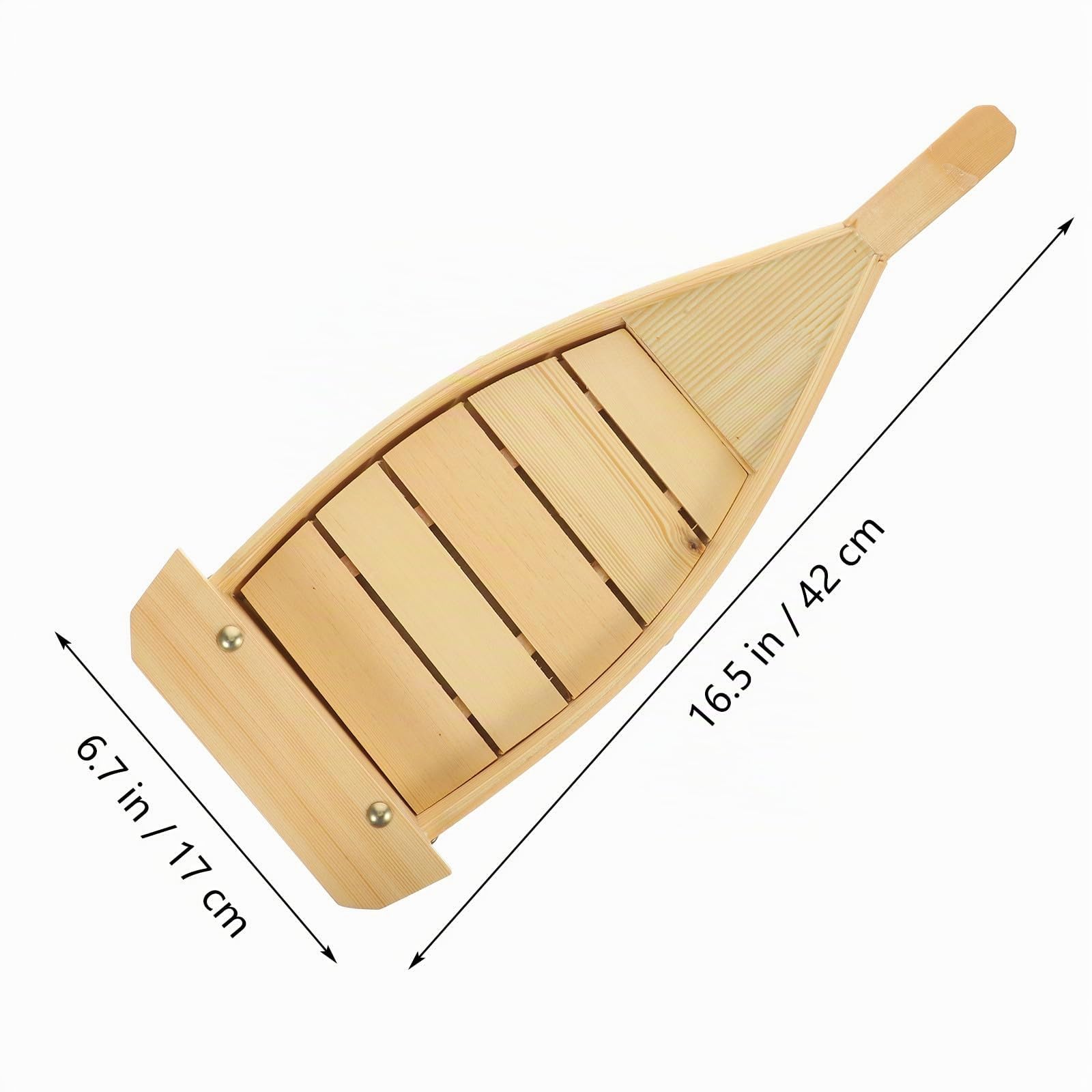 Toyvian Holz Sushi Servierplatte Boot form Großes Japanisches Snacktablett Sashimi Platte Für Restaurant Zuhause Natürliches Holz Sushi Schiff Display