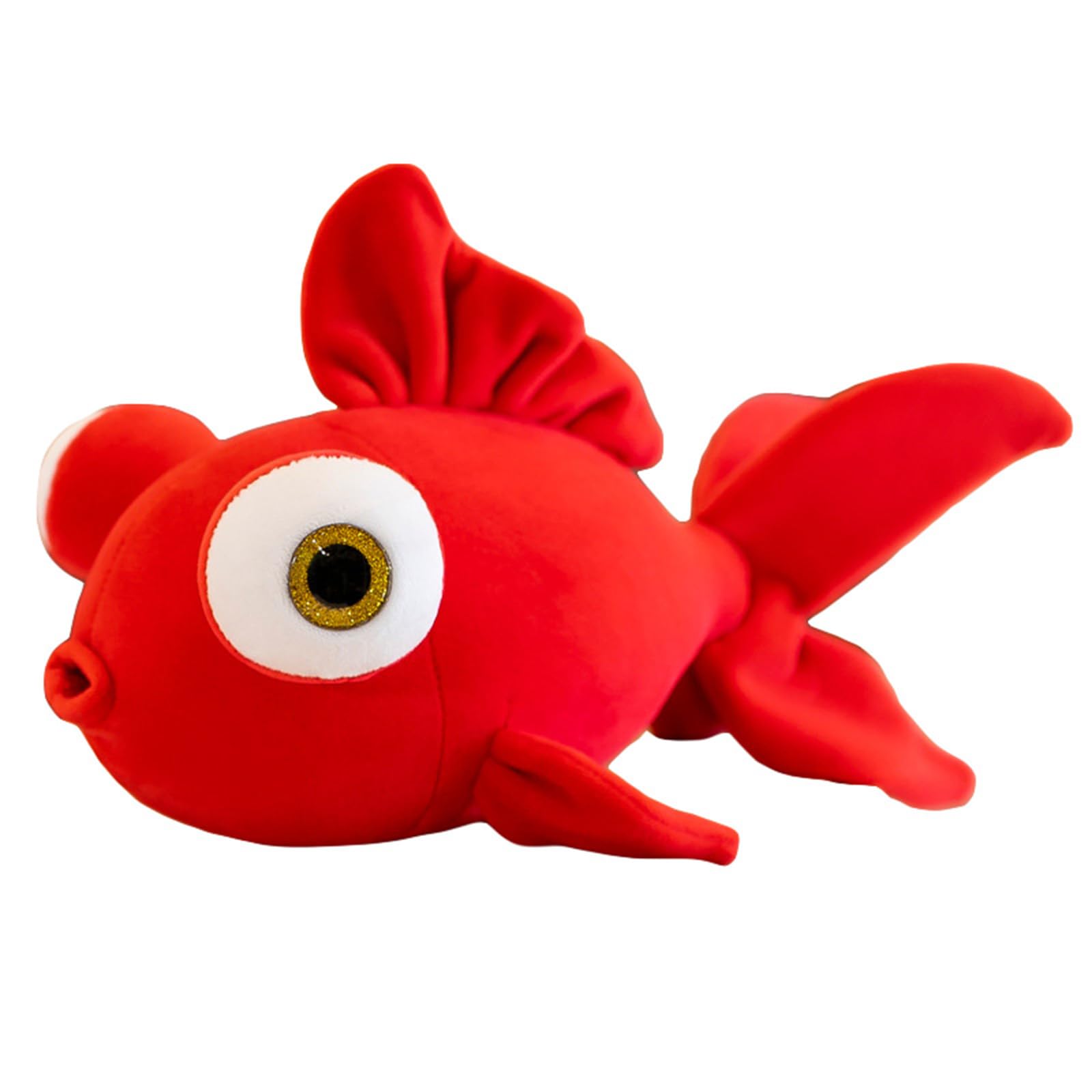 Herfair Goldfish Plush Toy, Cuddly Toy, Goldfish Stuffed Toy, Pillow, Doll, Throw Cushion, Cuddly Toy Gift (Red, 35 cm)