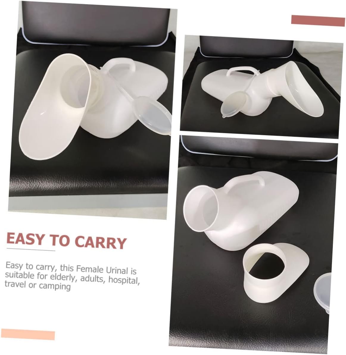 KOMBIUDA Portable Women Urinal Bottle Lightweight Large Capacity Urinal for Elderly Travel and Camping Easy to Clean Female Pee Container