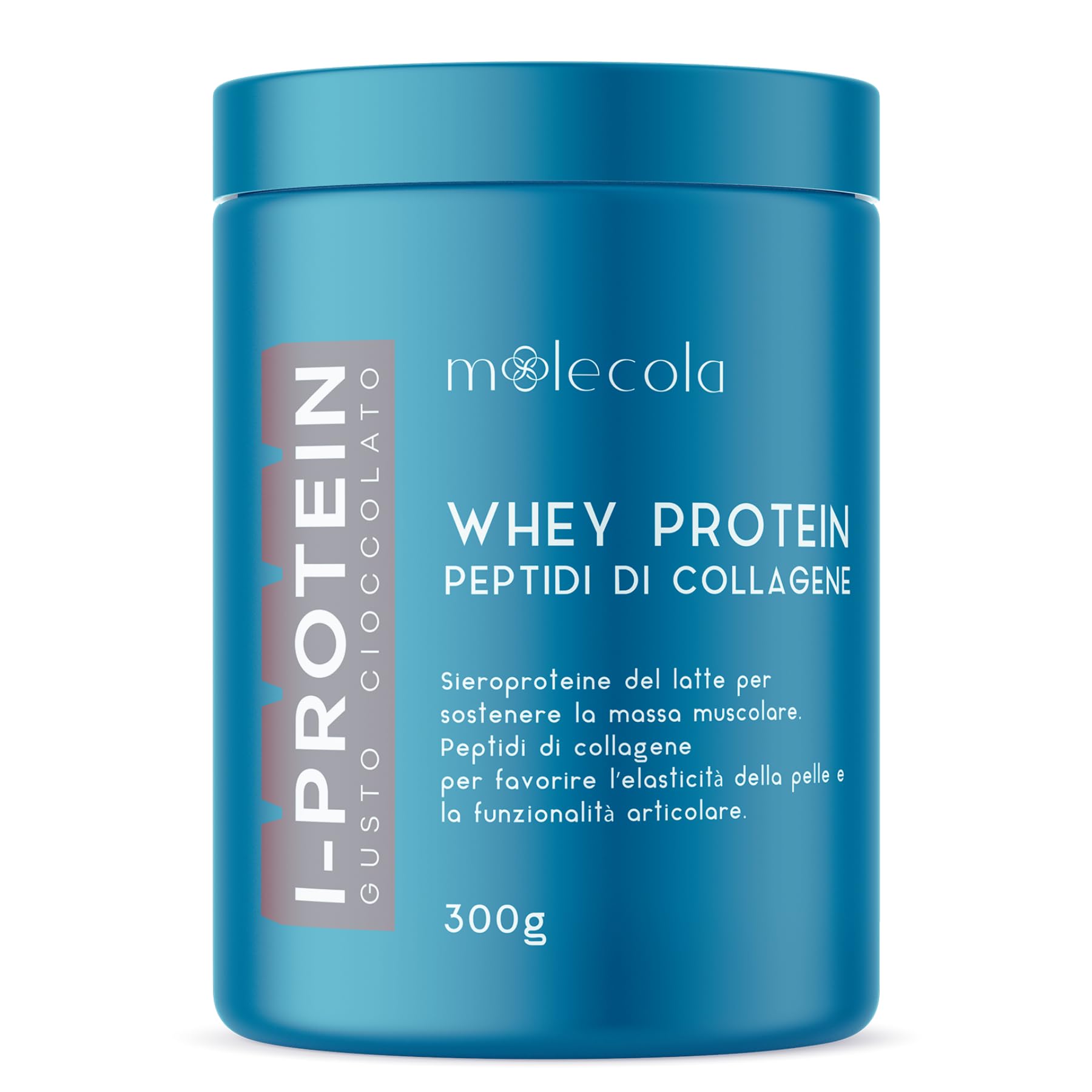 I-PROTEIN Whey Protein, Proteine del Siero del Latte con Peptidi di Collagene Idrolizzato, gusto Cioccolato, Arricchito con Vitamina C, Acido Ialuronico e Biotina