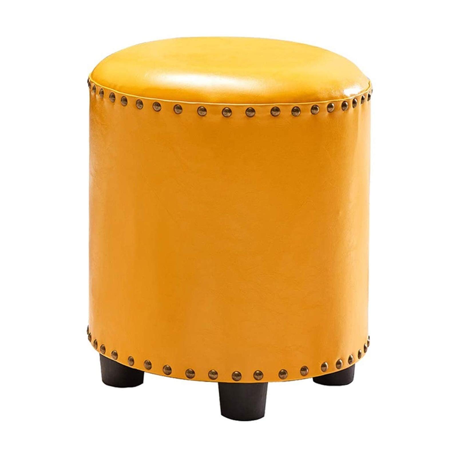 Tabouret Coiffeuse LUNEZY : Repose-Pieds Siège Rembourré Ottoman Jaune