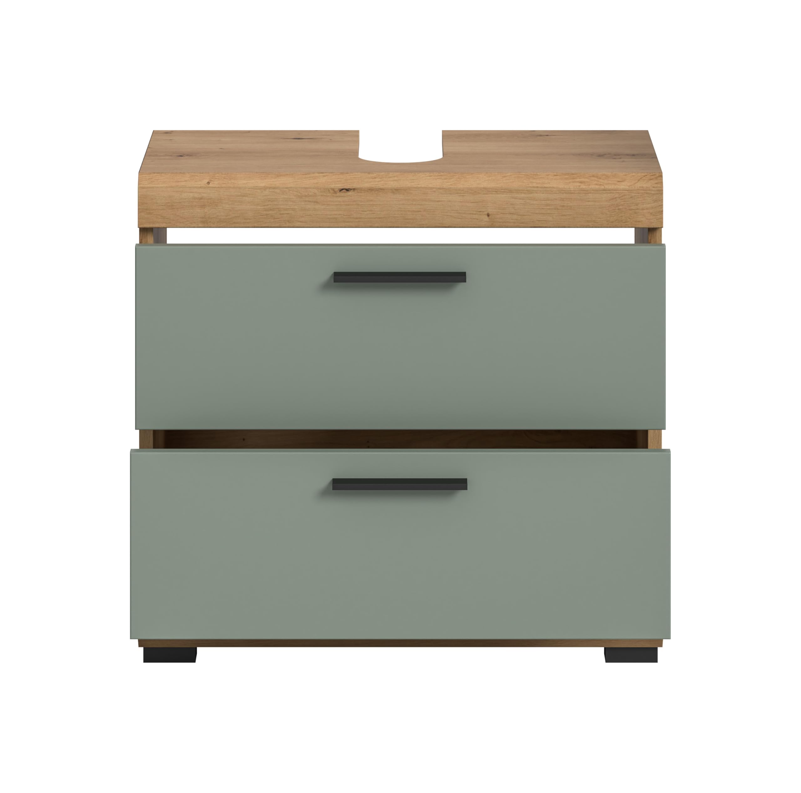 xonox.home Bad Scout X06N3707 Waschbeckenunterschrank Unterschrank Waschschrank in Salbei und Artisan Eiche Nachbildung – Bild 3