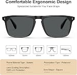 CARFIA Lunettes de soleil polarisés rétro pour hommes UV Protection Cadre en acétate fabriqué à la main Fashion Cool Sun Glaces CA53572