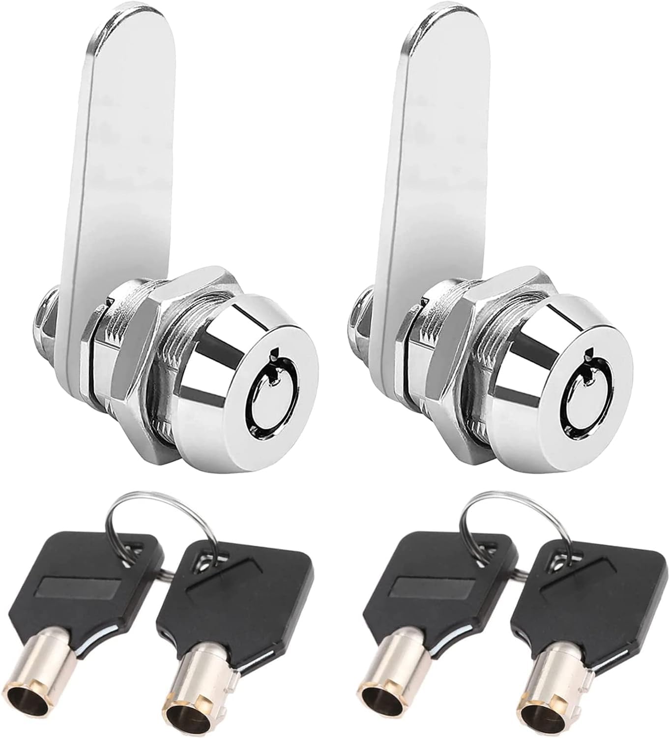 Litensh 2PCS Thread Tubular Cam Lock 16mm, 5/8" Mailbox Locks Cabinet Cylinder Lock for Door Drawer Cupboard Letterbox with Keys Alike