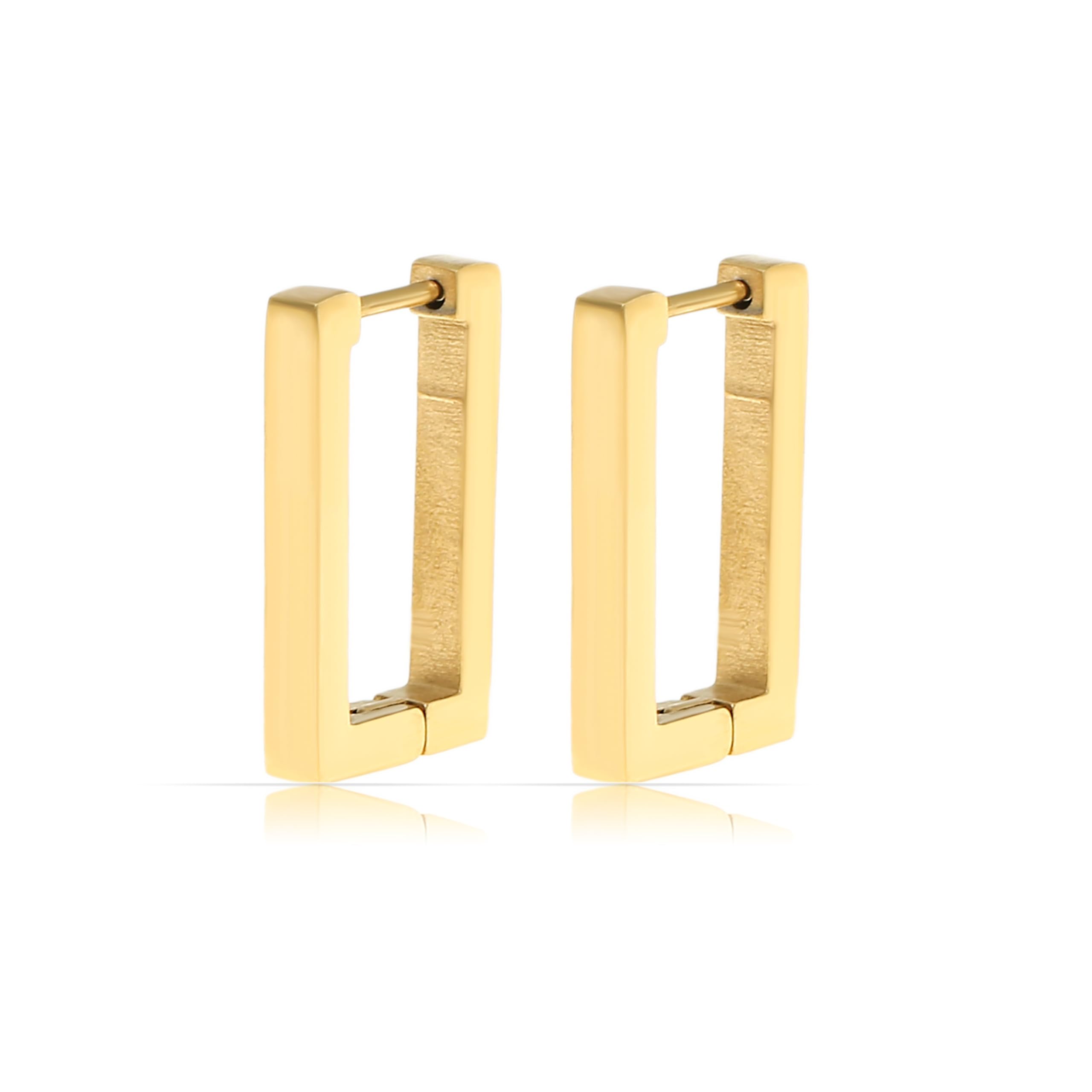 Made by Nami Creolen Silber Damen Eckig aus Edelstahl Wasserfester Schmuck Geschenk Freundin