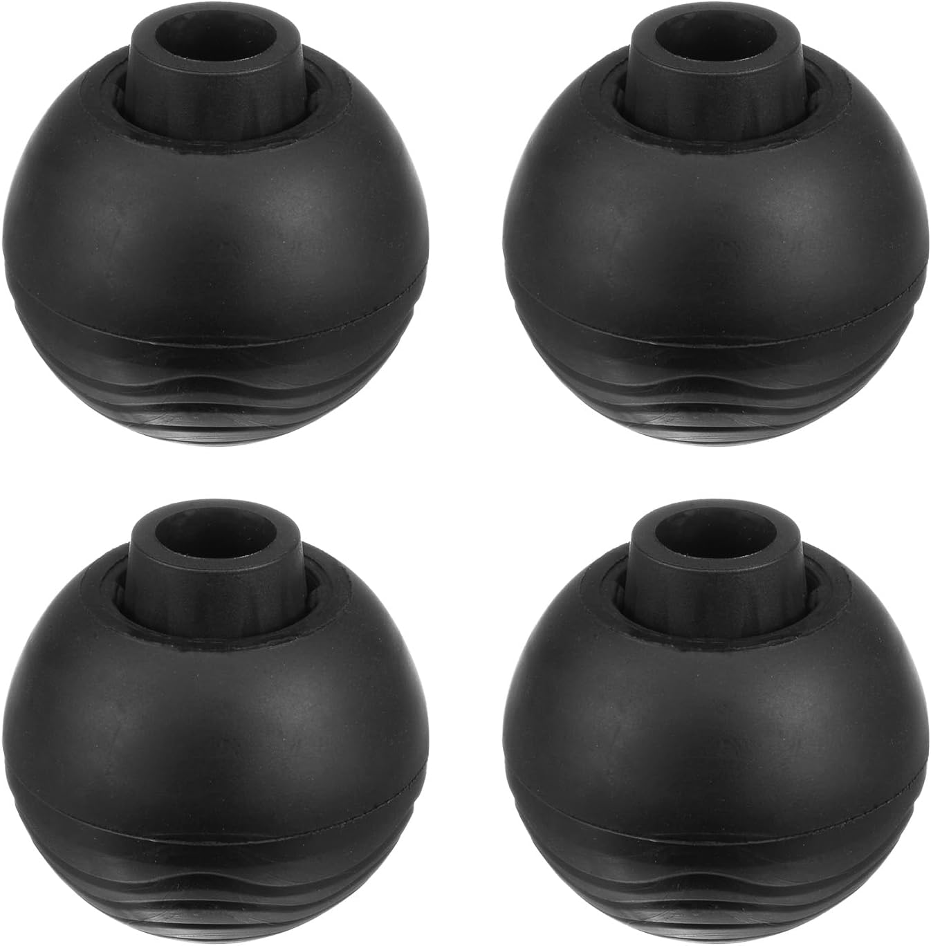 M METERXITY 4-Pack Camping Chair Foot Pads, 15mm Rubber Anti-Sinking Folding Camp Chair Replacement Feet for Fishing/Hiking/Picnic/Hardwood Floors/Tile/Outdoor Chair Leg Caps [Black]
