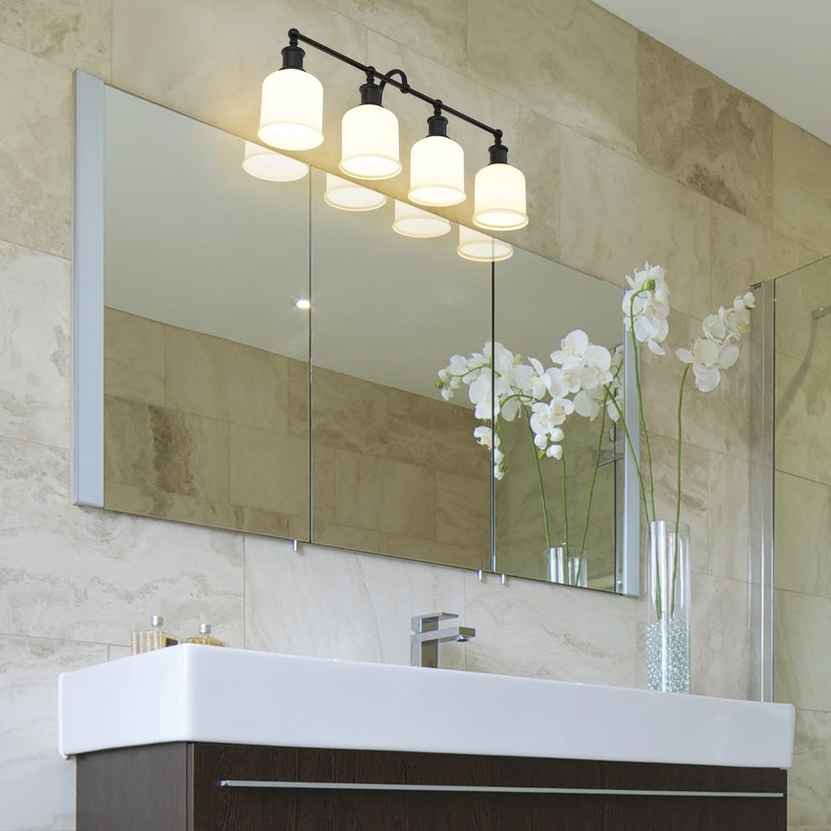 Z-Lite 4 Light Vanity 733-4V-MB, Black