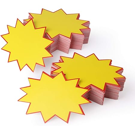 200Pcs Blank Star Retail Sale Signs Sales Price Label Tags for Real Estate and Garage Sales, Fundraising, Stores, Commerce by HRLORKC