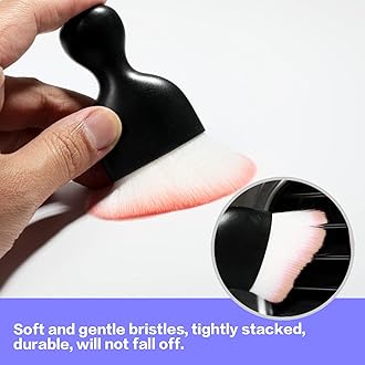 AOCISKA Car Interior Detailing Brush,Soft Bristle Cleaning Brush Car Detailing Brush Dusting Brush,Car Interior Cleaning Tool,Auto Detail Brush Car Dash Duster Brush (Black&Pink)