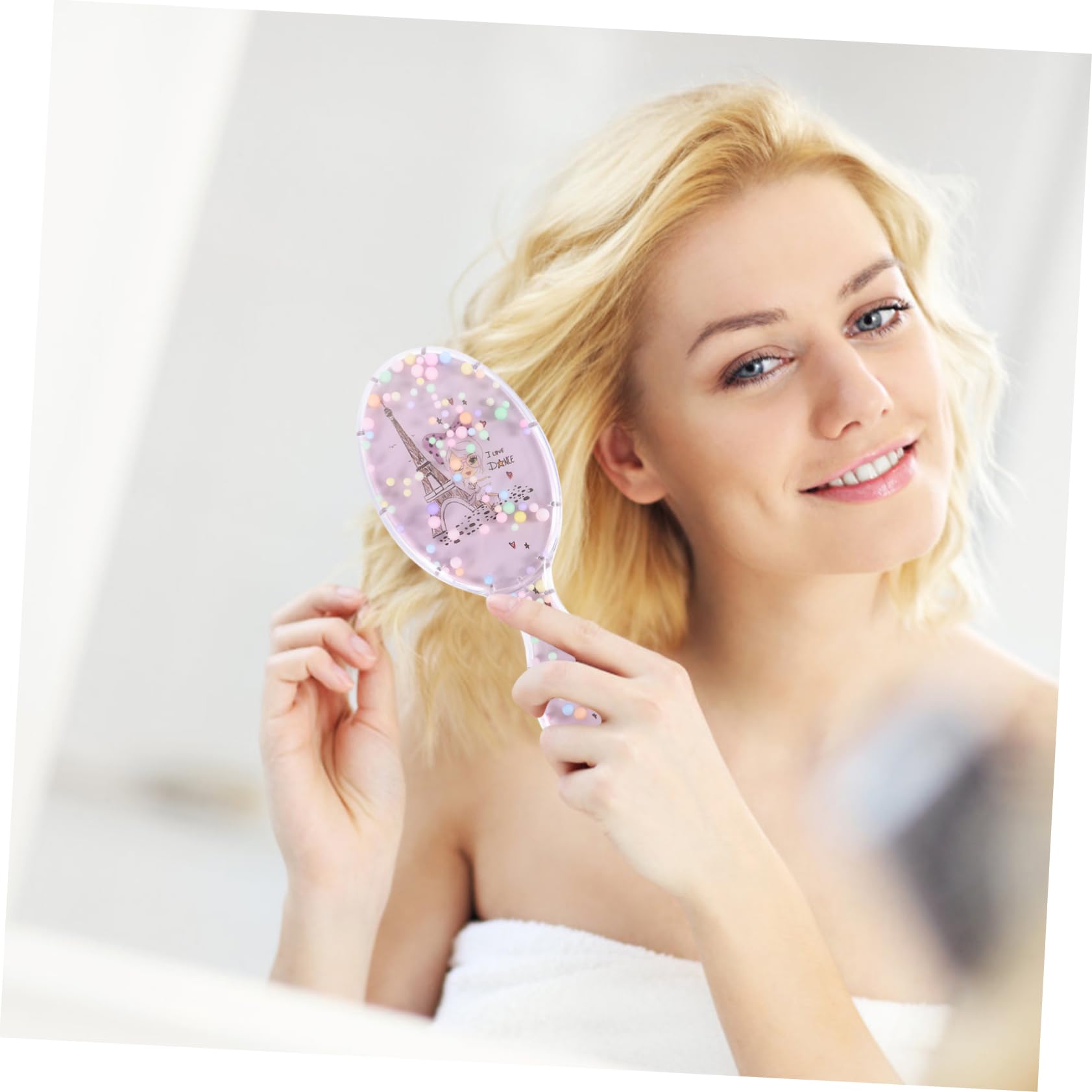 10 Piezas Peine ovalado de dibujos animados escobilla hair cepillo de pelo de cerdas suaves cepillo de viaje para pelo mojado cepillo para desenredar el cabello pelo decorativo FOMIYES